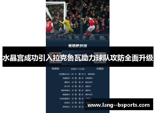 水晶宫成功引入拉克鲁瓦助力球队攻防全面升级